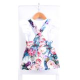 Sukně s laclem barevné květy vel. 68