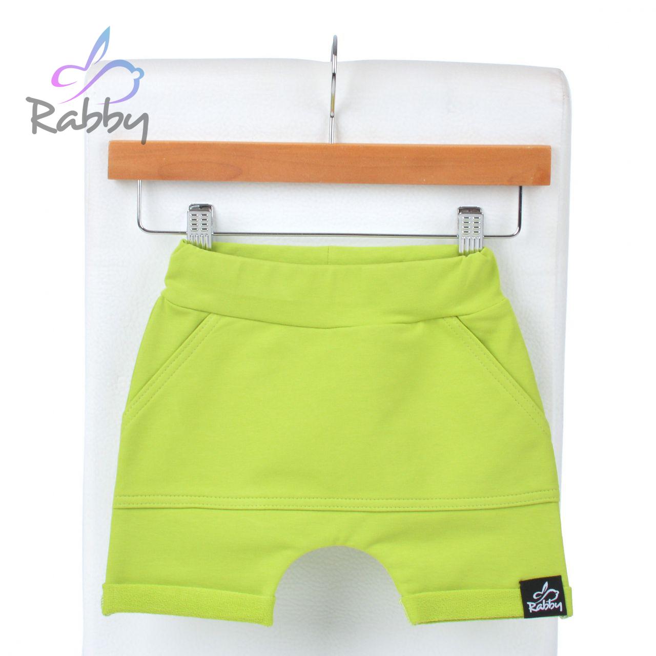 Baggy kraťasy limeta s kapsou vel.  98/104