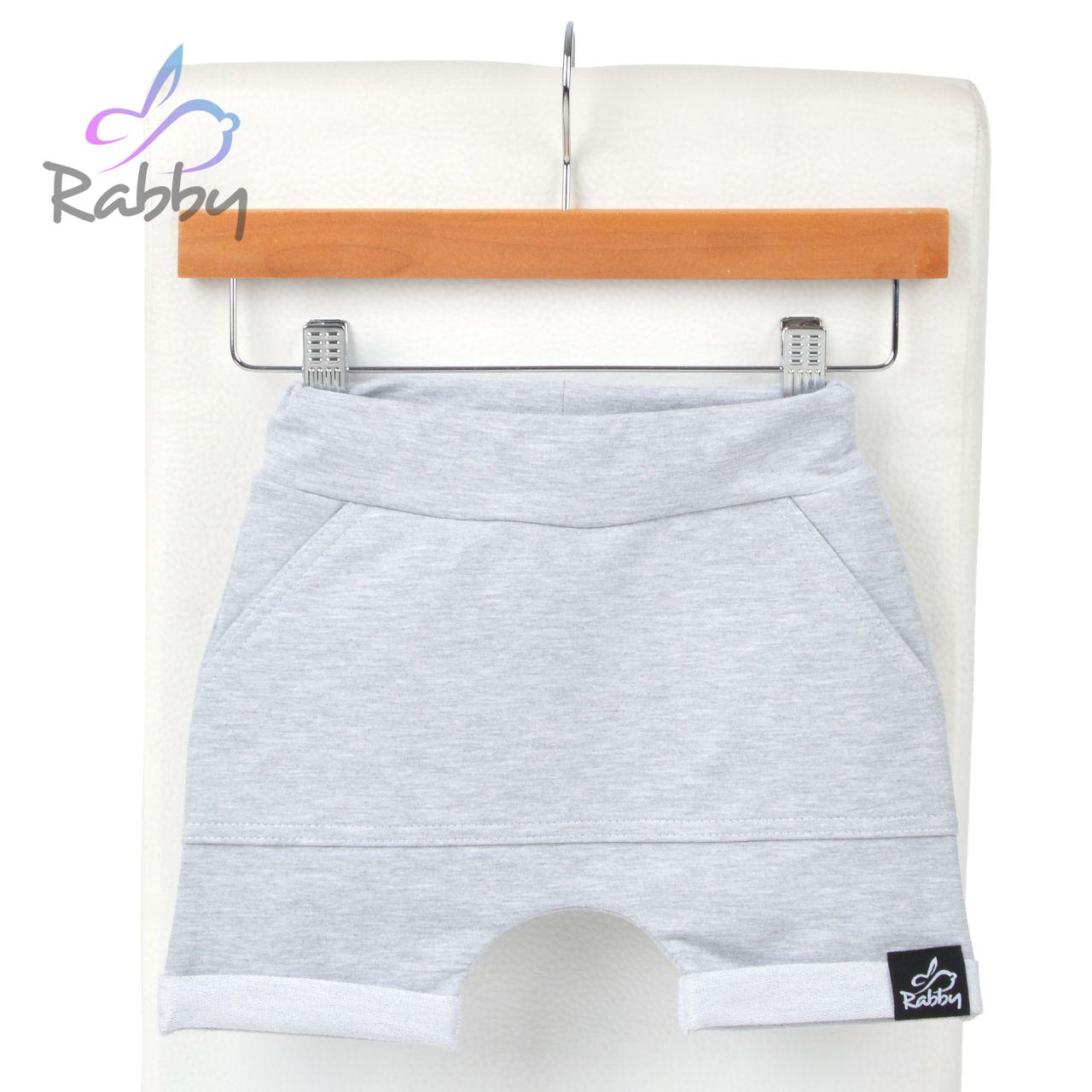 Baggy kraťasy sv. šedé s kapsou vel. 80/86