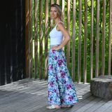 Dámská sukně dlouhá pivoňky na mintu vel. S