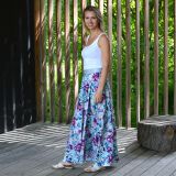 Dámská sukně dlouhá pivoňky na mintu vel. XXL