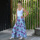 Dámská sukně dlouhá pivoňky na mintu vel. XXL