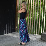 Dámská sukně dlouhá fuchsiové květy vel. XXL