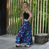 Dámská sukně dlouhá fuchsiové květy vel. XXL