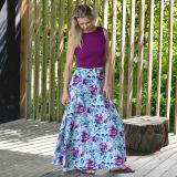 Dámské šaty dlouhé pivoňky na mintu vel. XS