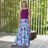 Dámské šaty dlouhé pivoňky na mintu vel. XS