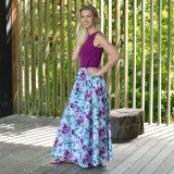 Dámské šaty dlouhé pivoňky na mintu vel. M