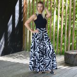 Dámské šaty dlouhé smetanovočerné květy vel. XS