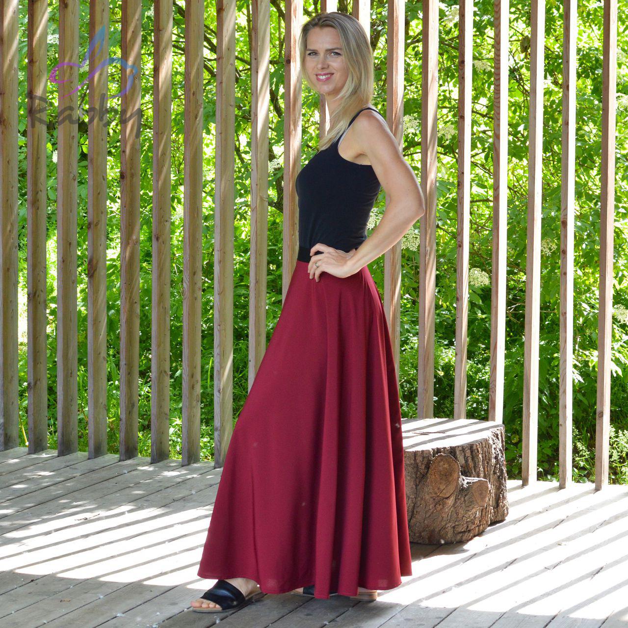 Dámská sukně dlouhá vínová vel. L