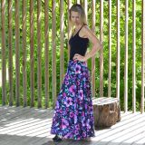 Dámská sukně dlouhá fialové květy vel. XS