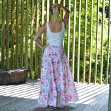 Dámské šaty dlouhé růžové pivoňky vel. S