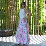 Dámské šaty dlouhé růžové pivoňky vel. S