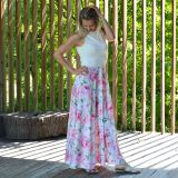 Dámské šaty dlouhé růžové pivoňky vel. M