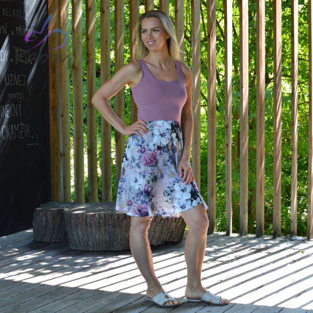 Dámské šaty krátké vintage květy vel. XS