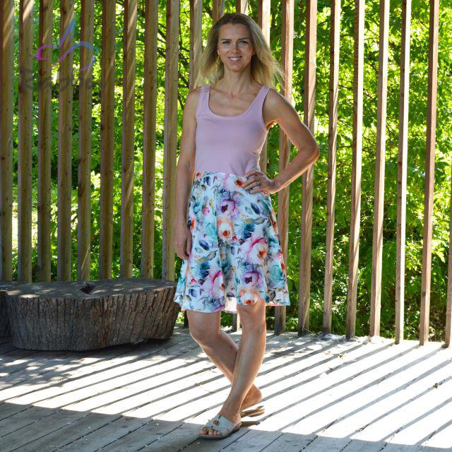 Dámské šaty krátké zelenkavé květy vel. XS