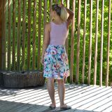 Dámské šaty krátké zelenkavé květy vel. XS