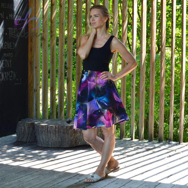 Dámské šaty krátké zlatý mramor vel. XS