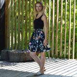 Dámské šaty krátké květy na modré vel. S