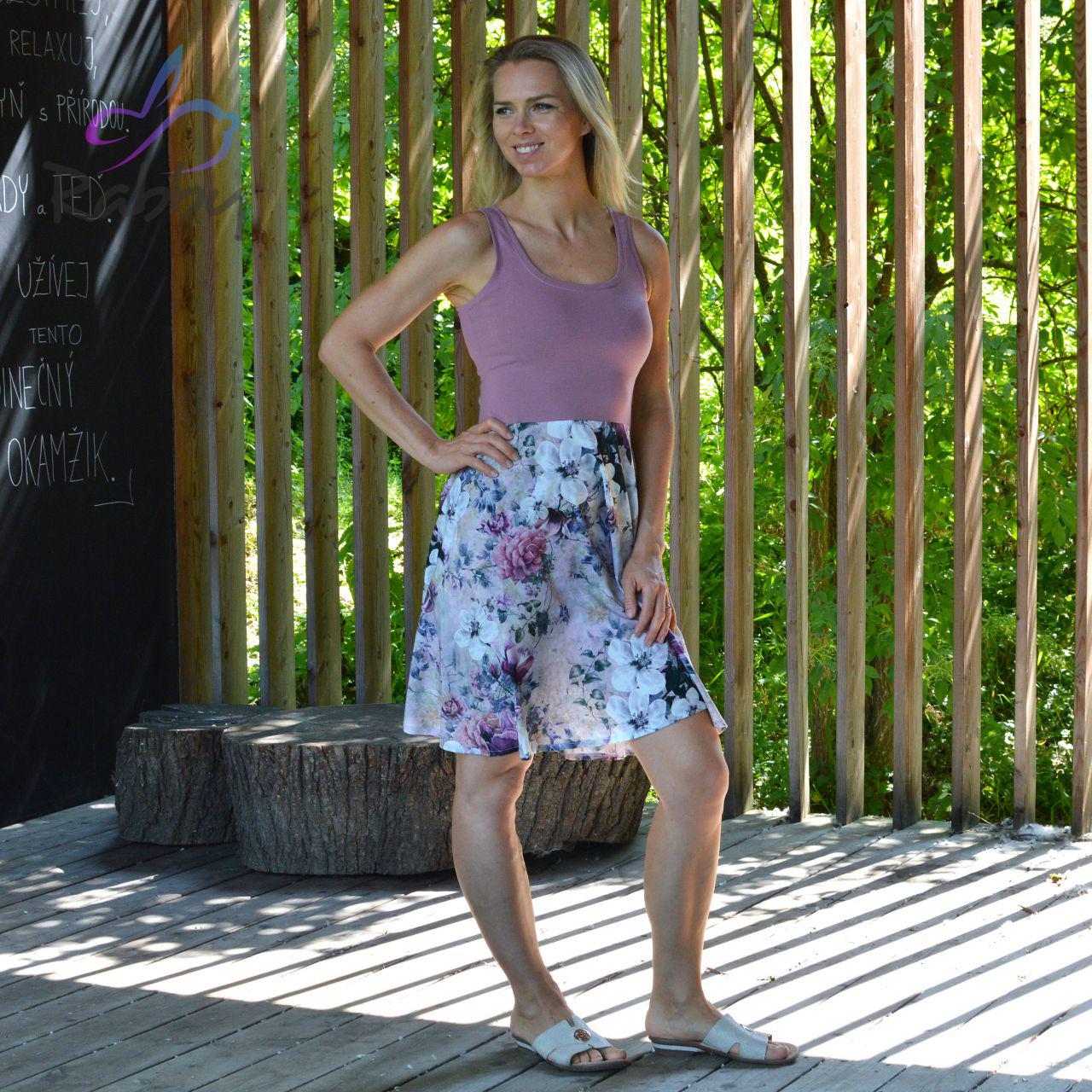 Dámské šaty krátké vintage květy vel. M