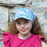 Šátek s kšiltem lístky na mintu vel. 50 (obvod hlavy 49-52 cm)