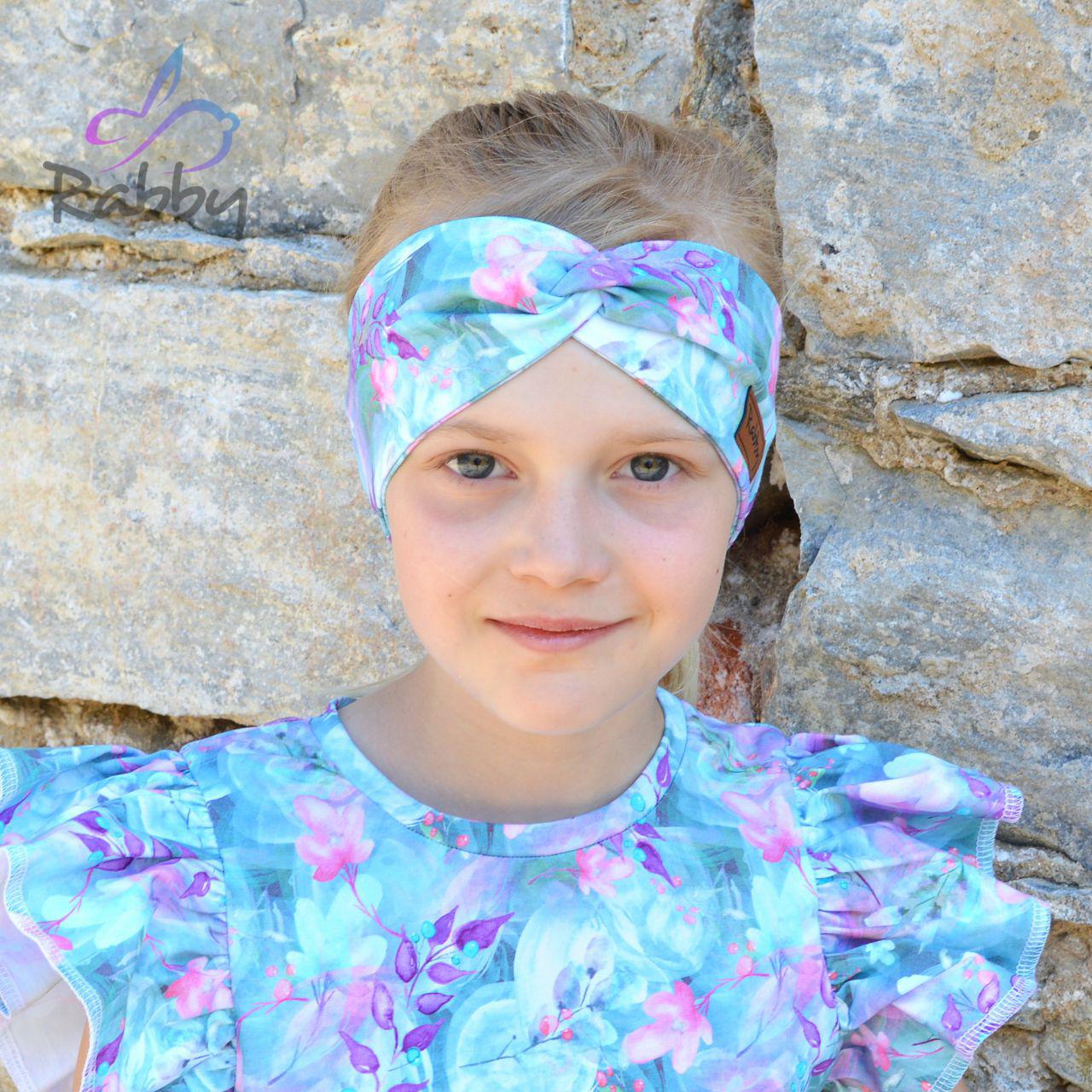 Čelenka překřížená lístky na mintu vel. 42 (obvod hlavy 41-44 cm)