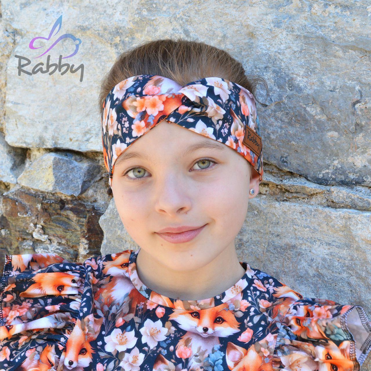 Čelenka překřížená liška s květy vel. 50 (obvod hlavy 49-52 cm)