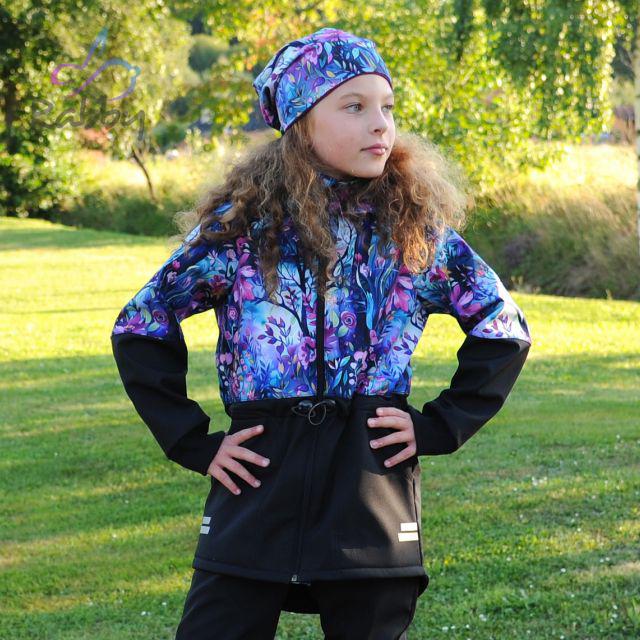 Softshellová parka rozkvetlý les vel. 104