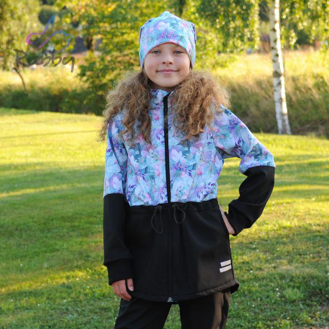 Softshellová parka lístky na mintu vel. 104