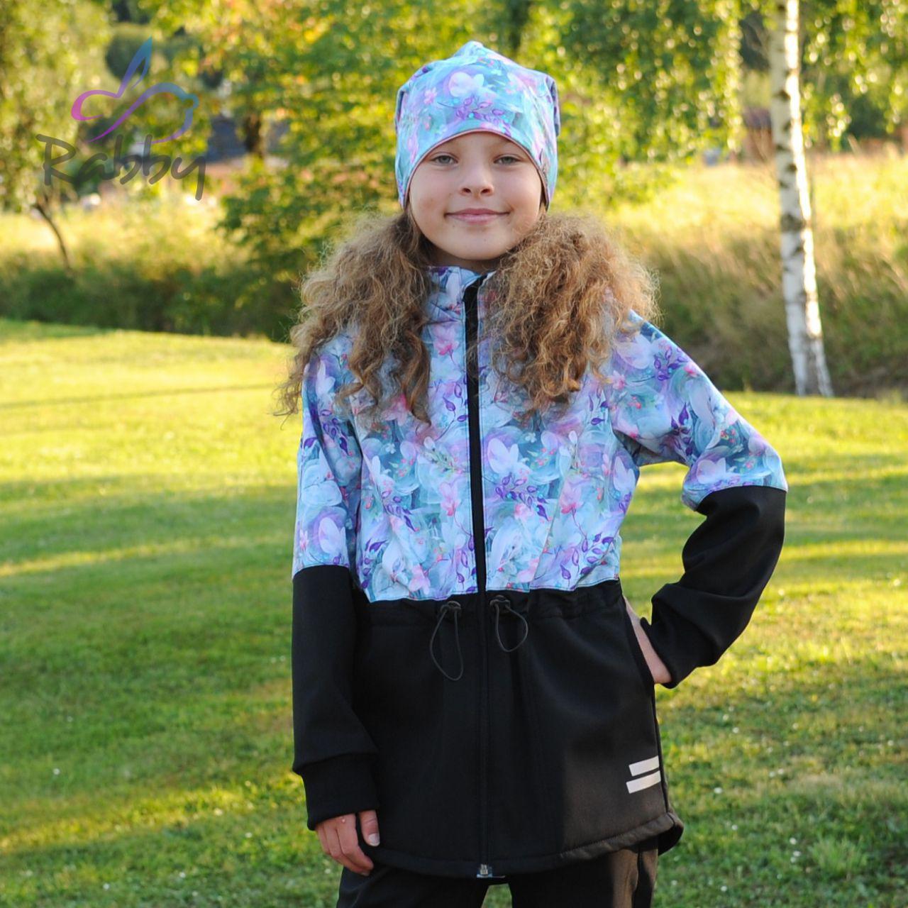 Softshellová parka lístky na mintu vel. 80
