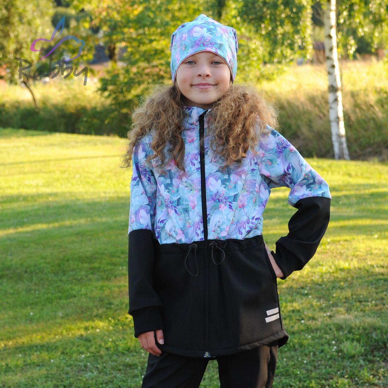 Softshellová parka lístky na mintu vel. 122