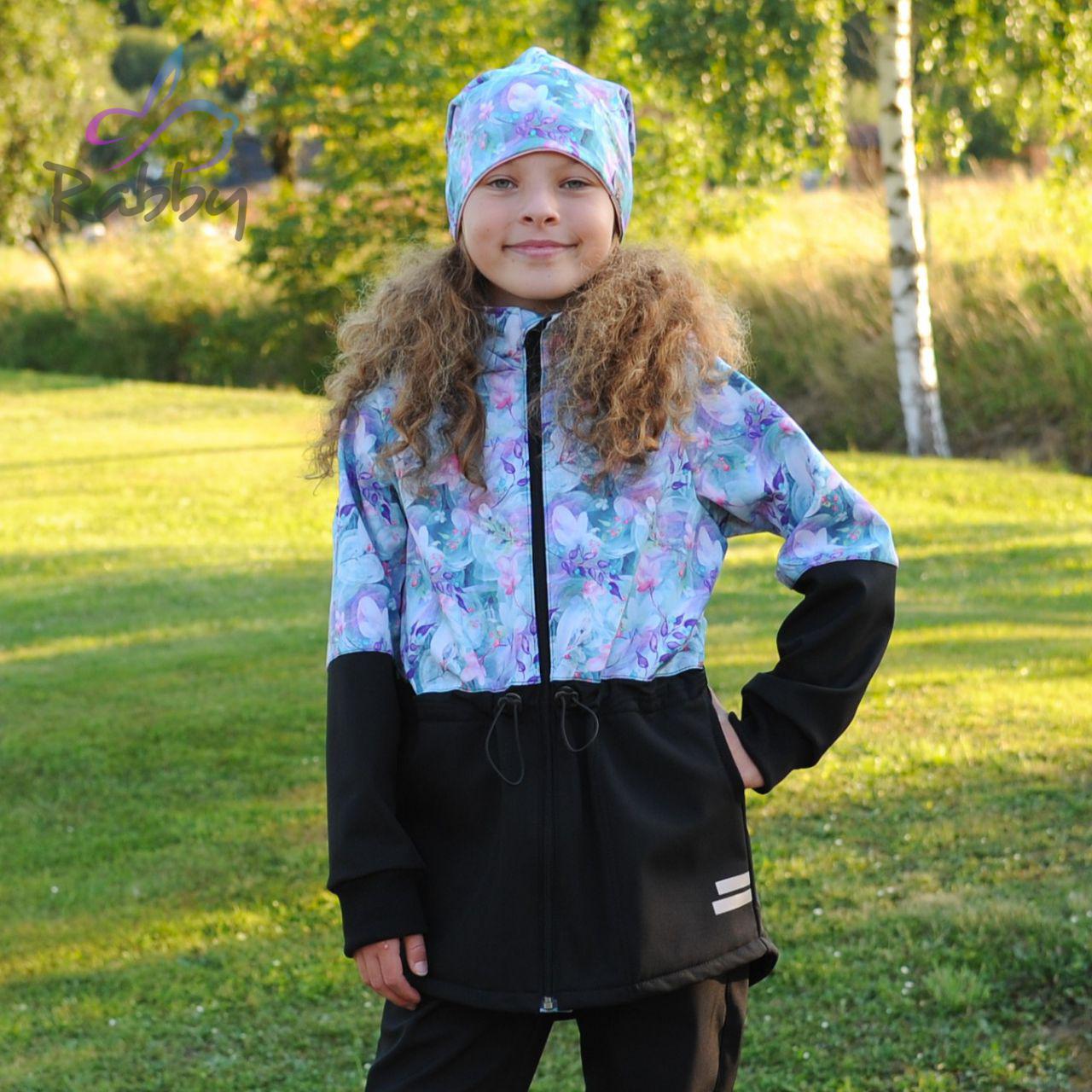 Softshellová parka lístky na mintu vel. 140