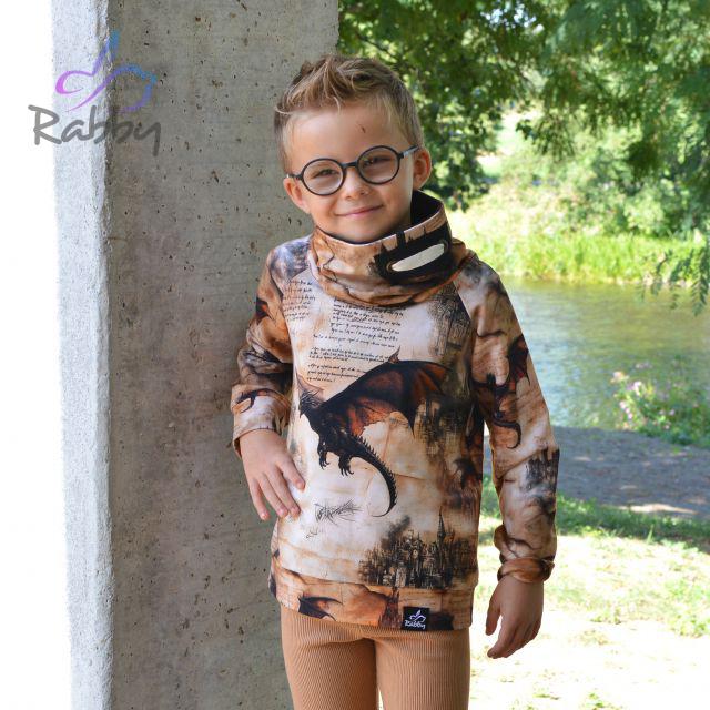 Mikina s vysokým límcem drak vel. 104