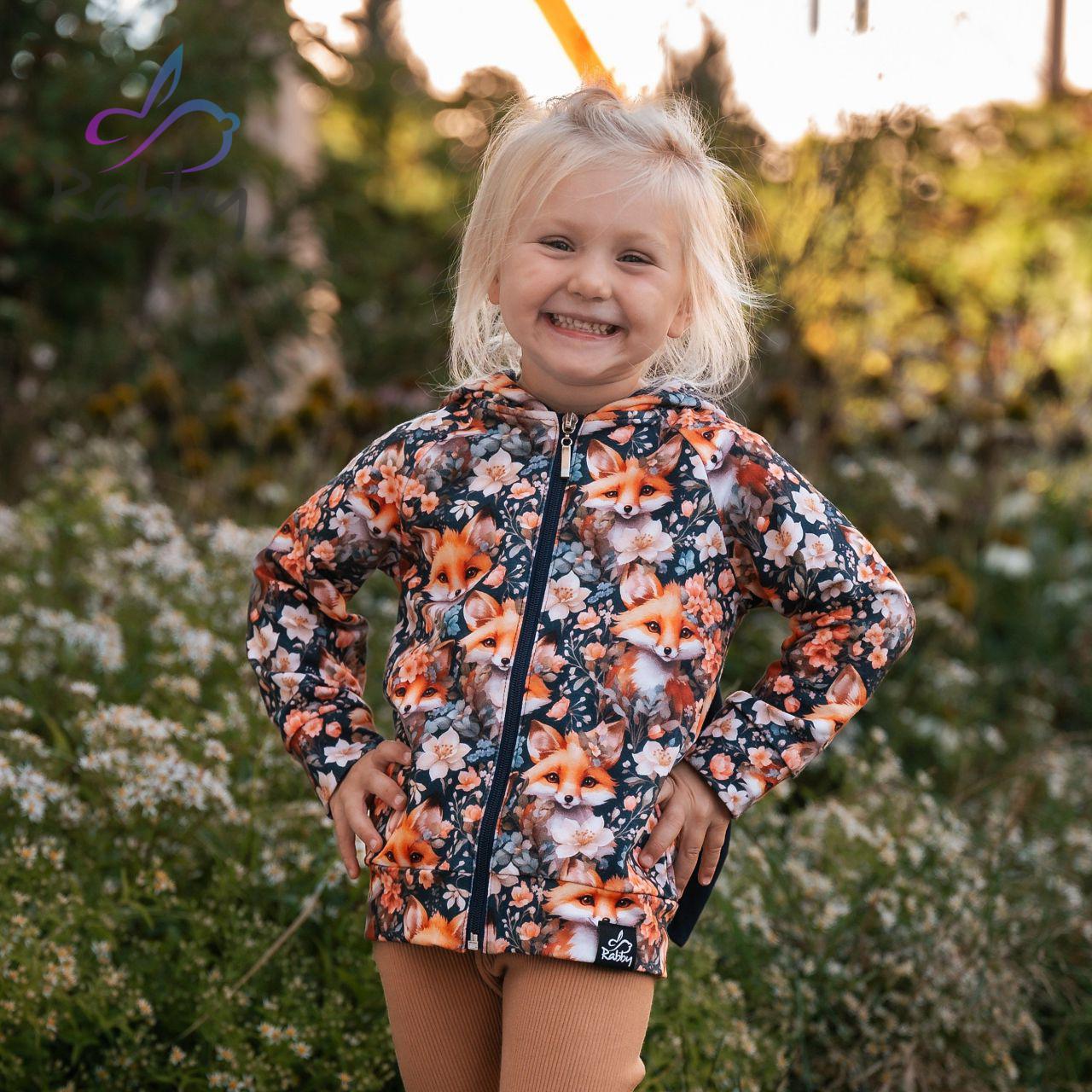 Mikina s oušky liška s květy vel. 110