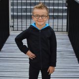 Mikina s oušky černá s tyrkysem vel. 110