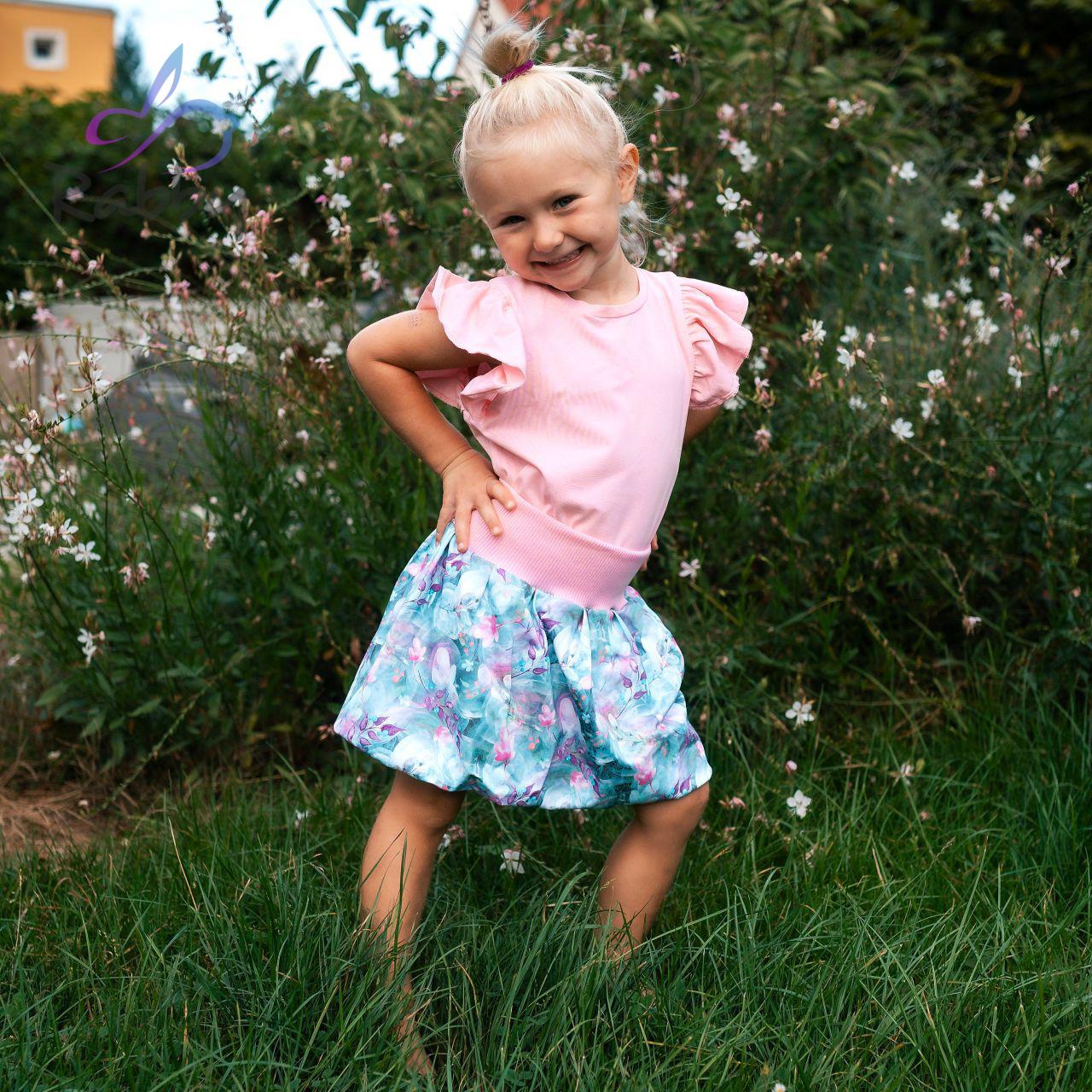 Balonová sukně lístky na mintu vel. 8-10 let