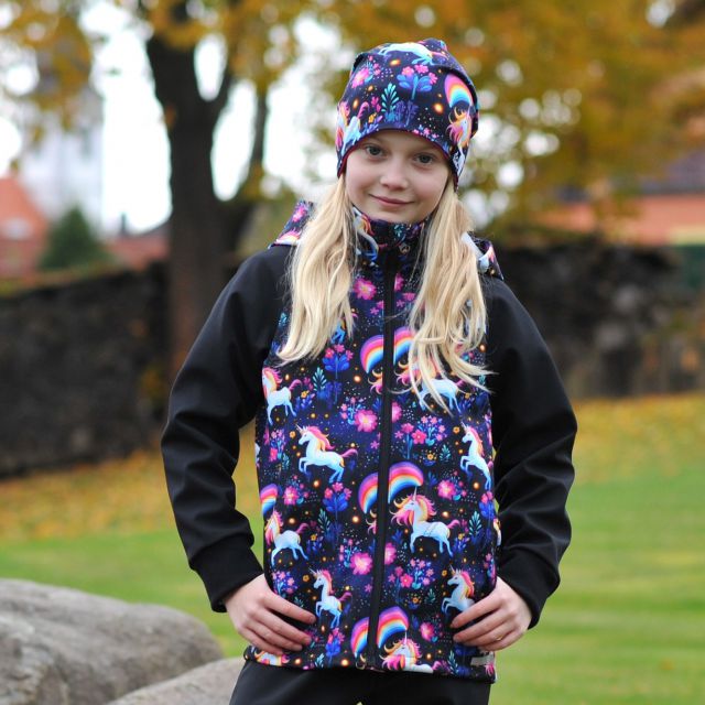 Softshellová bunda barevný jednorožec vel.  80