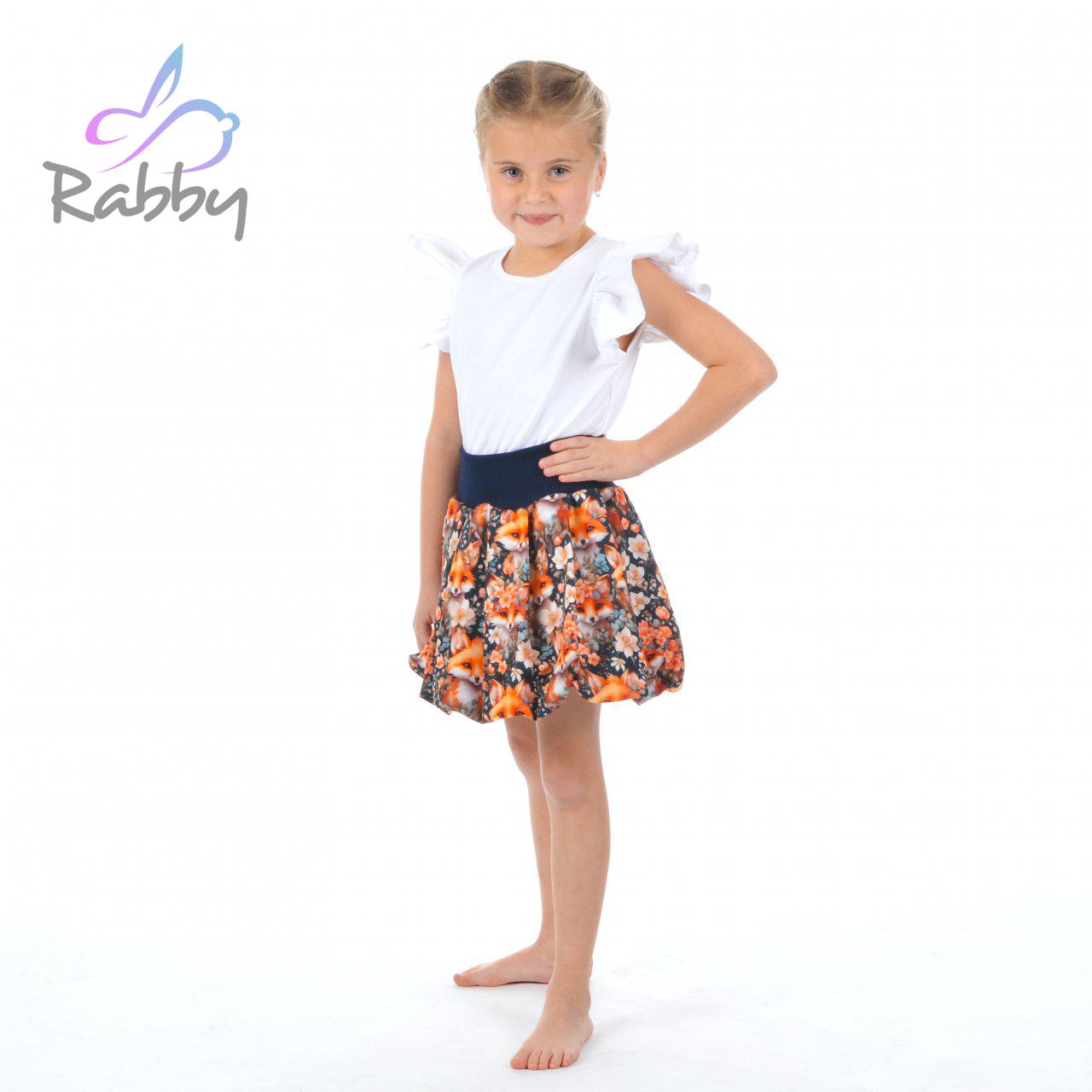 Balonová sukně liška s květy vel. 8-10 let