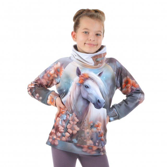 Mikina s vysokým límcem kůň vel. 116
