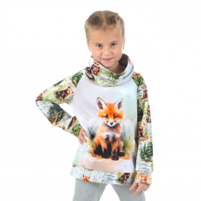 Mikina s vysokým límcem lištička vel.  92