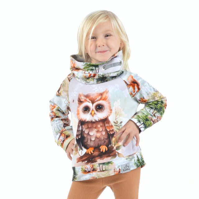 Mikina s vysokým límcem sovička vel.  92