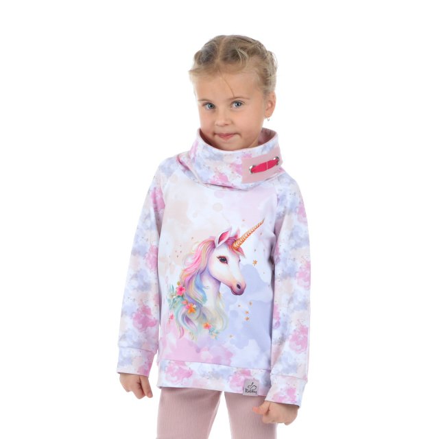 Mikina s vysokým límcem jednorožec s fleky vel.  92