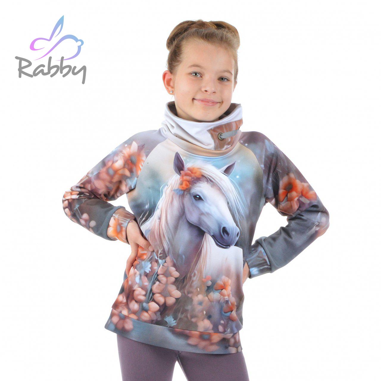 Mikina s vysokým límcem kůň vel. 128