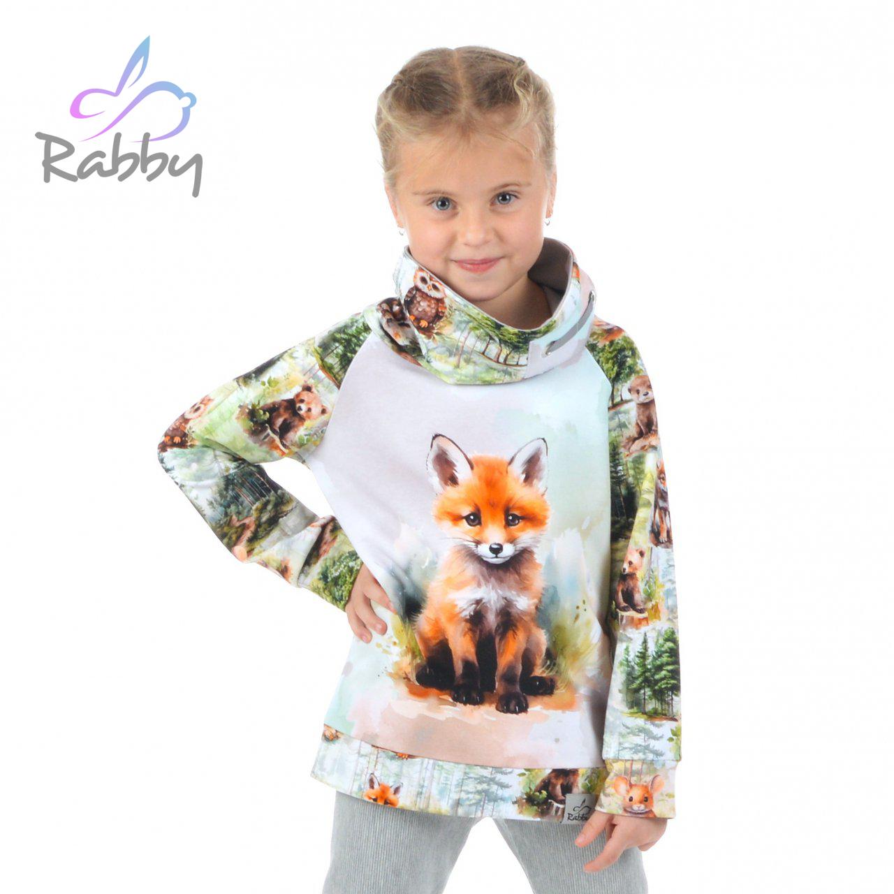 Mikina s vysokým límcem lištička vel.  98