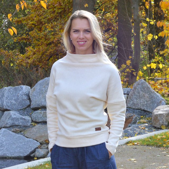 Dámský svetr elegance smetana vel. 34