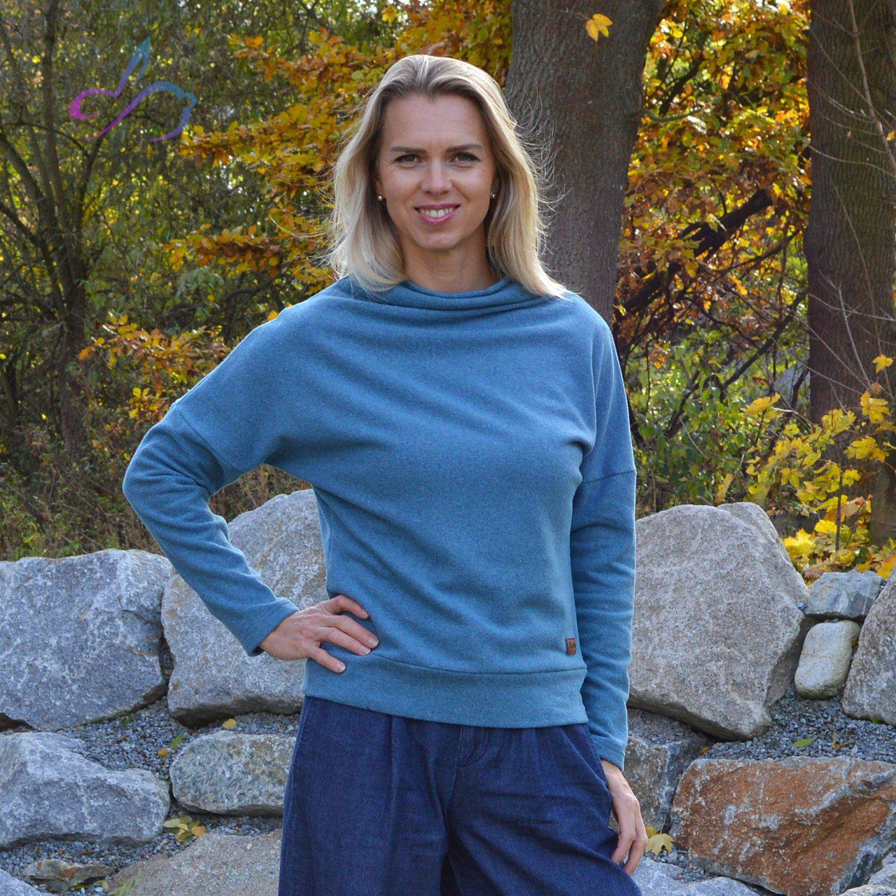 Dámský svetr elegance modrošedá vel. 42