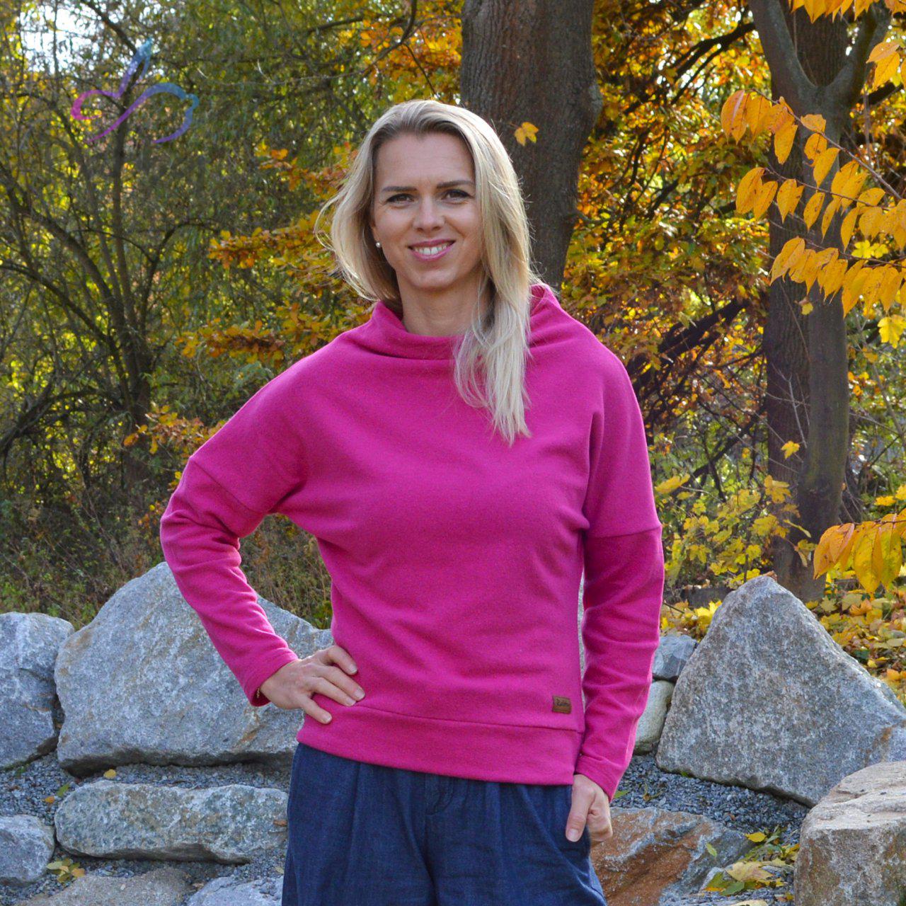 Dámský svetr elegance malina vel. 36