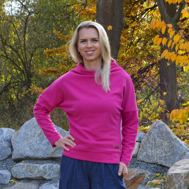 Dámský svetr elegance malina vel. 36