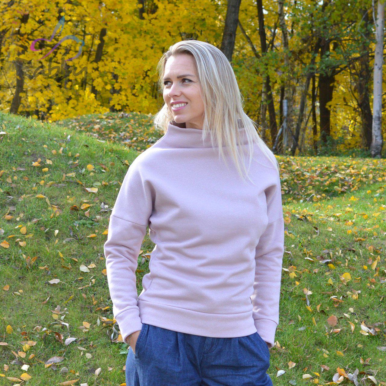 Dámská mikina elegance třpyt růžová vel. 38