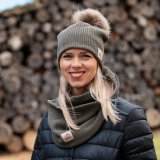 Dámská zimní čepice khaki pletenina vel. 55 (obvod hlavy 54-57 cm)