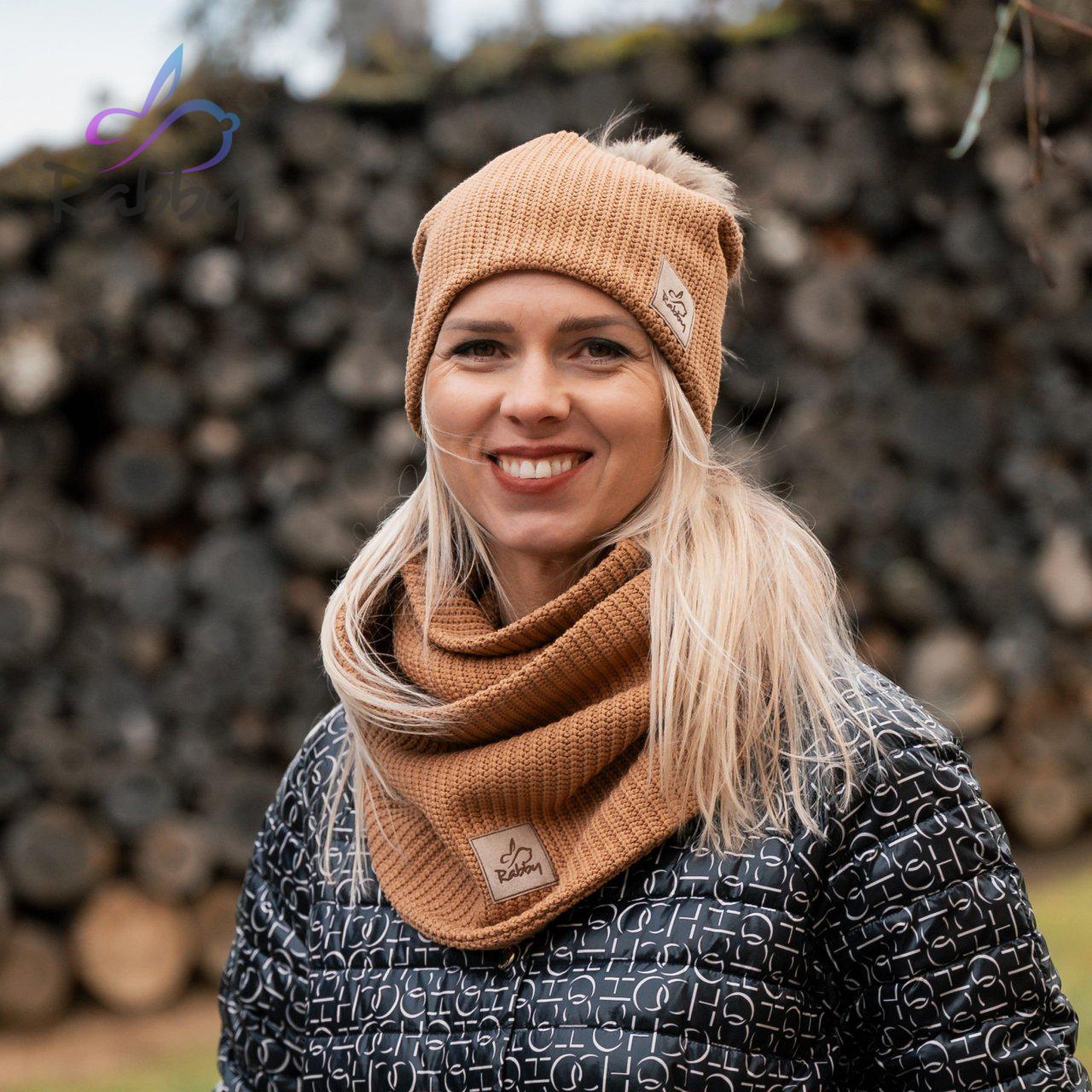 Dámská šála camel pletenina